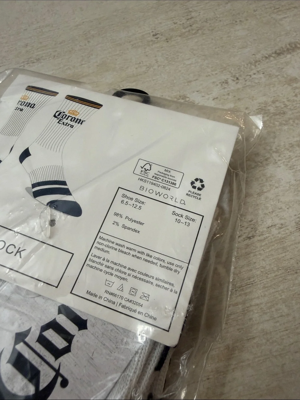White & Navy Crew Socks corona